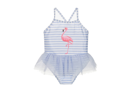 Girls Purple Flamingo Swimsuit