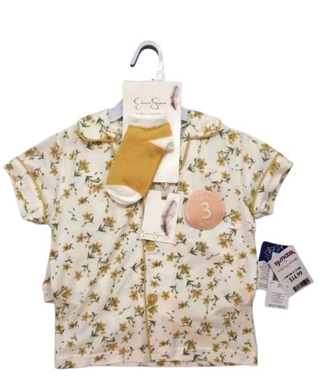 3PC Pajama Set With Socks Or Headband With Milk Silk and Ribber Fabric