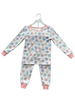 Multicolor Aop Girl's 2PC Velour Pajama Set