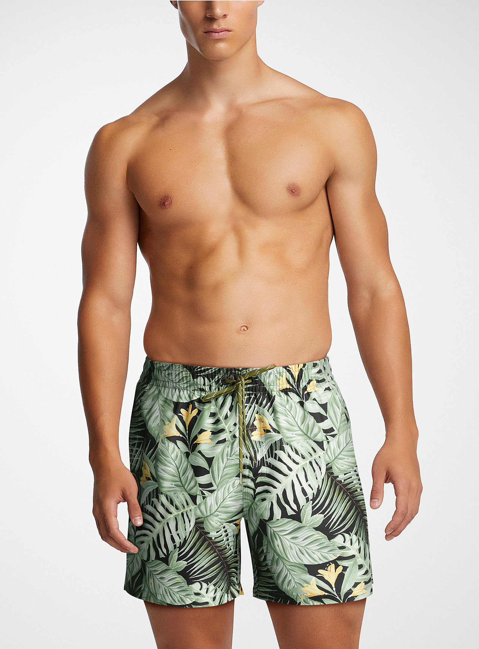 Fresh foliage swim trunk