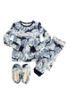 3 Piece Set Long Sleeve Pajama with Bonus Cozy Slipper For Boy