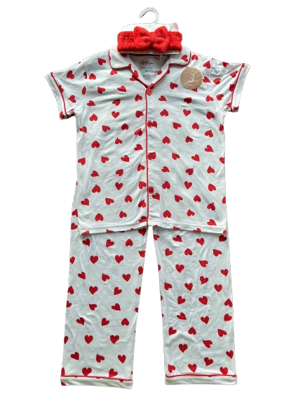 3PC Pajama Set With Socks Or Headband With Milk Silk and Ribber Fabric