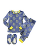 3 Piece Set Long Sleeve Pajama with Bonus Cozy Slipper For Boy