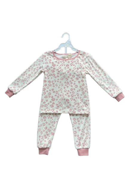 Multicolor Aop Girl's 2PC Velour Pajama Set