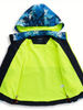 Custom Randonm Print With Solid Panel Waterproof Boys Windbreaker Jackets