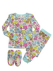 3 Piece Set Long Sleeve Pajama with Bonus Cozy Slipper