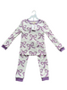 Multicolor Aop Girl's 2PC Velour Pajama Set