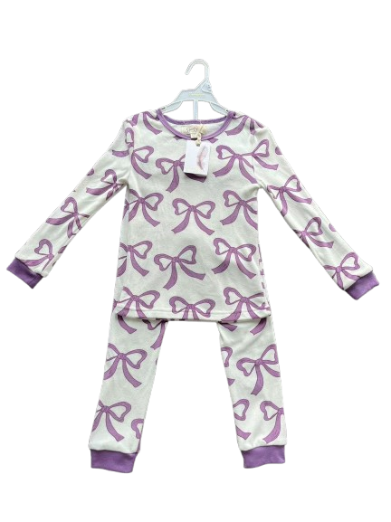 Multicolor Aop Girl's 2PC Velour Pajama Set