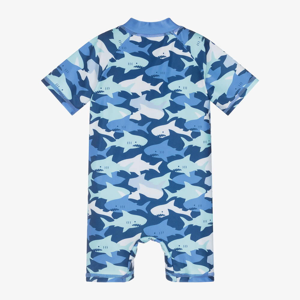 Boys Blue Sharks Sun Suit (UPF50+)